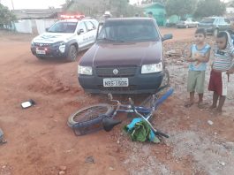 Acidente deixa ciclista com suspeita de fratura no joelho em Cerejeiras