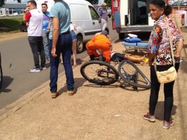 Mais um acidente envolvendo ciclista e carro é registrado nesta quarta em Vilhena