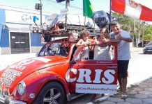 Viajando de fusca pelo mundo, casal peruano passa por Vilhena com destino a Brasília para conhecer Bolsonaro