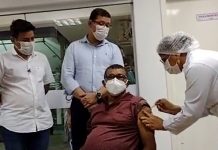 CACOAL: servidor da saúde há 38 anos é o 1º vacinado contra covid-19 na região do café