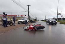Choque entre carro e motoneta deixa uma pessoa ferida em Vilhena
