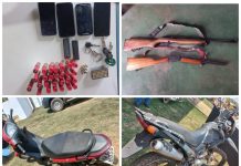 CEREJEIRAS: PM realiza buscas em assentamento atrás de foragido da justiça e acaba recuperando veículo furtado e apreendendo armas de fogo