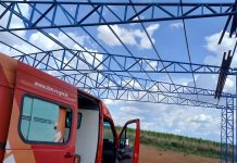 Homem pode ter fraturado coluna ao cair de estrutura metálica em Vilhena