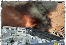 VÍDEO: parte dos 609 quilos de cocaína apreendida pela PRF é incinerada em Pimenta Bueno