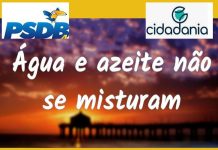 OPINIÃO DE PRIMEIRA: misturar água com azeite dá nisso: numa federação sem nexo, PSDB e Cidadania não se acertam