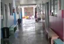 Vídeo mostra salas alagadas de escola durante forte chuva que atingiu Vilhena; secretário garante resolver problema