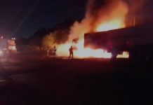 VÍDEOS: carretas do grupo “Irmãos Gonçalves” são atacadas em RO; uma foi incendiada