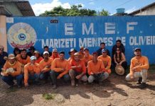 Detentos do projeto “Semear” fazem limpeza e manutenção na escola Marizeti Mendes; veja fotos