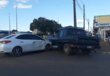 Acidente envolve três veículos no centro de Vilhena