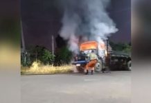 VÍDEO: homem surta, ateia fogo em caminhão, ameaça bombeiros e policiais com foice em Vilhena