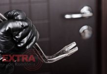 Ladrão furta casa duas vezes na mesma semana em Vilhena; bandido usou pé-de-cabra para arrombar a porta