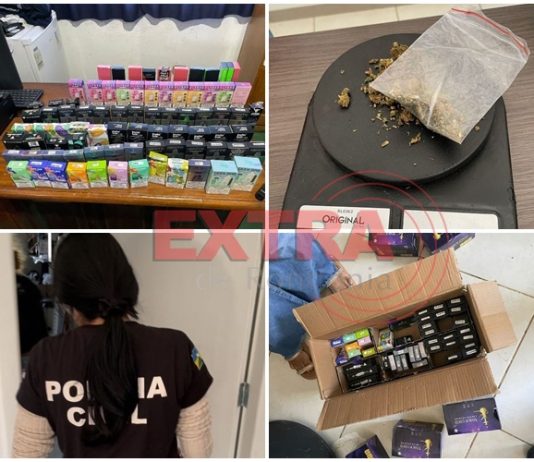 Em operação, PC realiza apreensão de cigarros eletrônicos e drogas em Cerejeiras