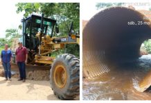 Governo atende pedido de Rosangela Donadon e substitui ponte de madeira por tubo armco na Rodovia 496