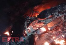 VÍDEO: moto pega fogo em colisão com carro em Corumbiara; casal é socorrido em estado grave