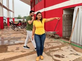 Dra. Taíssa e secretário da SEOSP acompanham obras de revitalização do Bumbódromo em Guajará-Mirim