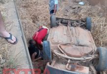 Motorista perde controle e cai em galeria pluvial em Vilhena